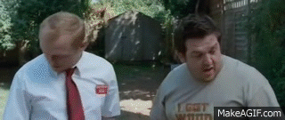 Ed, of movie shaun of the dead, uses a vinyl record to attack a zombie