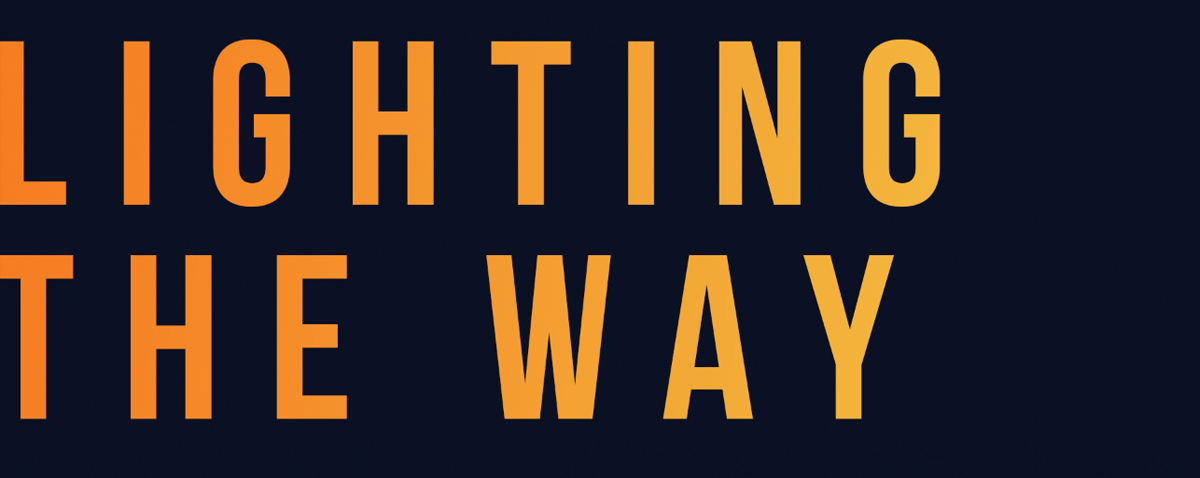 Lighting the way, example of typographic treatment of headers